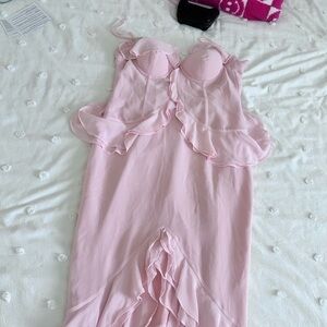 Lovers + Friends Pink Maxi Dress with Lace Details